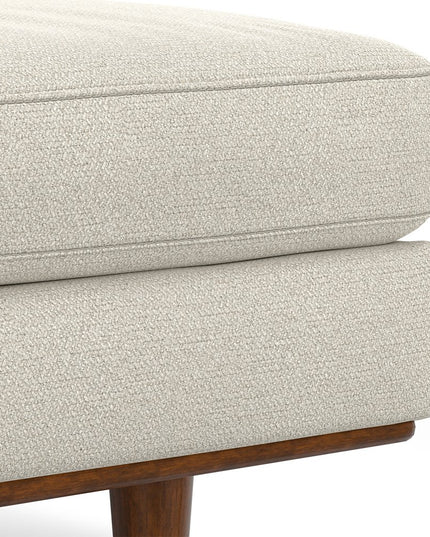 33" Cream and Brown Fabric Cocktail Ottoman