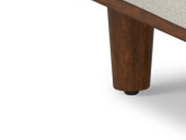 33" Cream and Brown Fabric Cocktail Ottoman