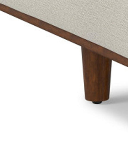 33" Cream and Brown Fabric Cocktail Ottoman