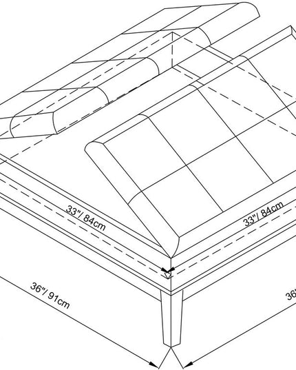 36" Cream and Dark Brown Leather Cocktail Ottoman With Storage