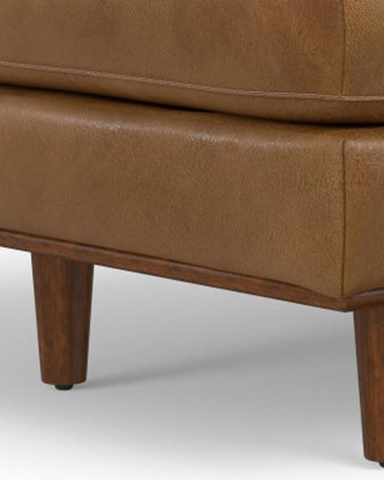 33" Brown Leather Cocktail Ottoman