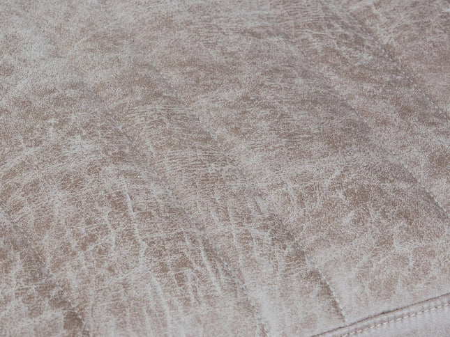 48" Gray and Brown Leather Ottoman