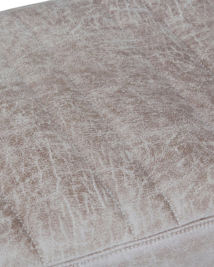 48" Gray and Brown Leather Ottoman