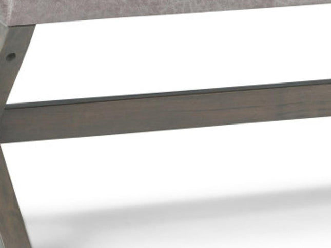 48" Gray and Brown Leather Ottoman