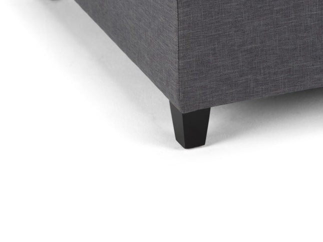 36" Gray and Espresso Fabric Cocktail Ottoman With Storage
