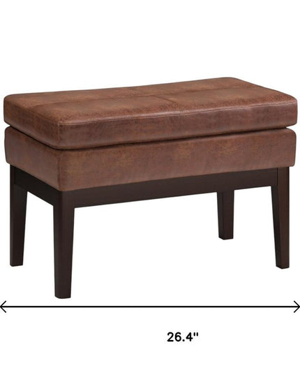 26" Brown and Dark Brown Fabric Ottoman