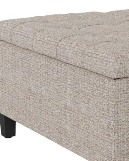 36" Platinum and Dark Brown Fabric Cocktail Ottoman With Storage