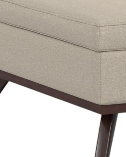 40" Natural and Brown Fabric Cocktail Ottoman With Storage
