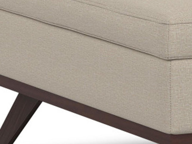 40" Natural and Brown Fabric Cocktail Ottoman With Storage