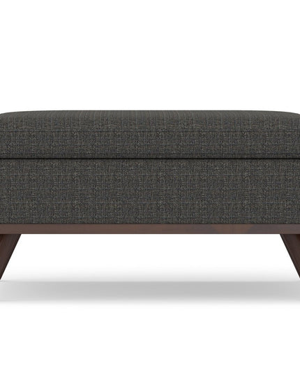 36" Ebony and Brown Fabric Cocktail Ottoman With Storage