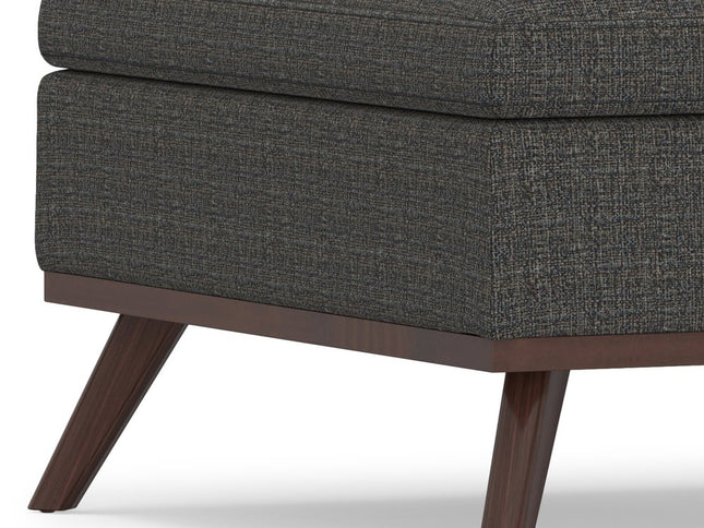 36" Ebony and Brown Fabric Cocktail Ottoman With Storage