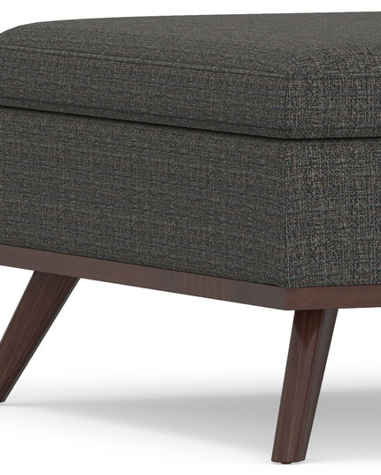 36" Ebony and Brown Fabric Cocktail Ottoman With Storage