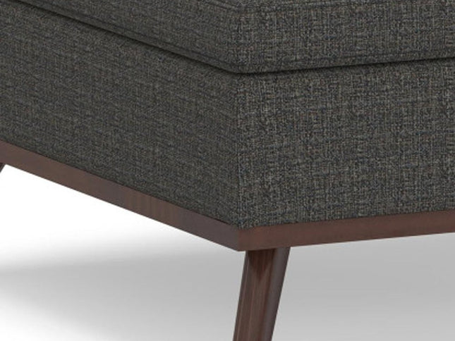 36" Ebony and Brown Fabric Cocktail Ottoman With Storage