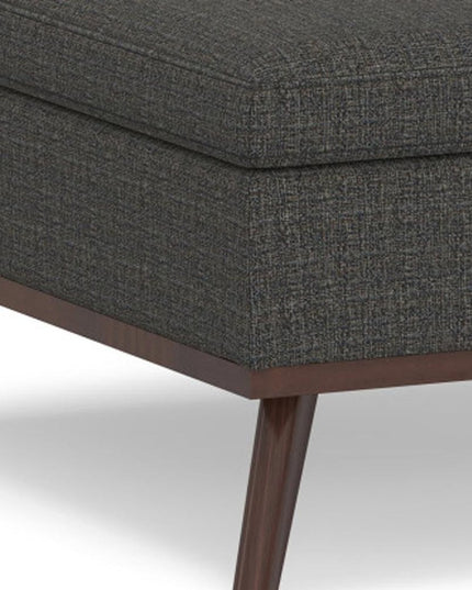 36" Ebony and Brown Fabric Cocktail Ottoman With Storage