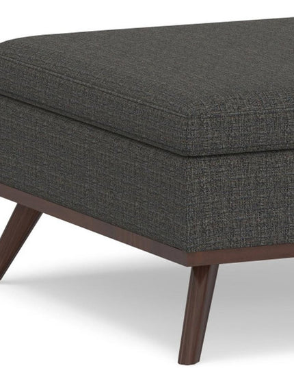 36" Ebony and Brown Fabric Cocktail Ottoman With Storage
