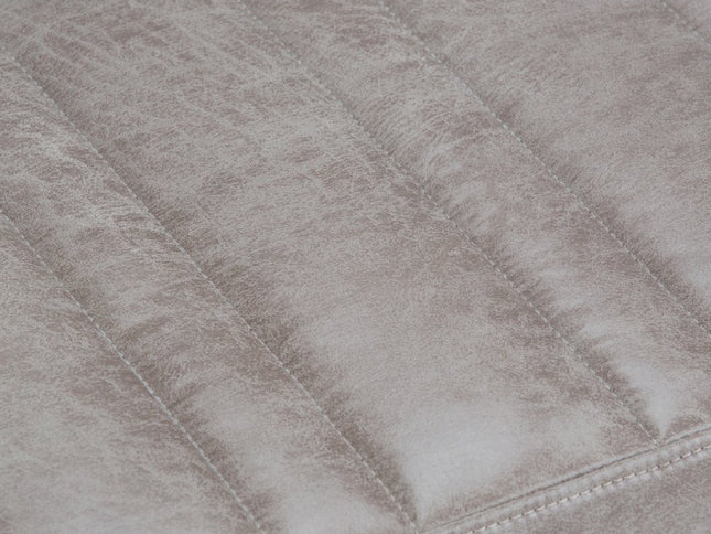 48" Gray and Brown Leather Ottoman