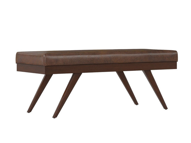 48" Brown Leather Ottoman