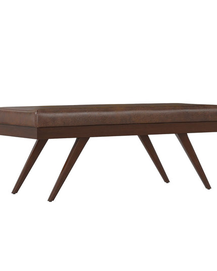 48" Brown Leather Ottoman