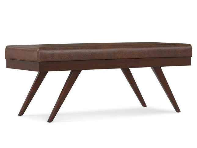 48" Brown Leather Ottoman