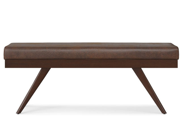 48" Brown Leather Ottoman