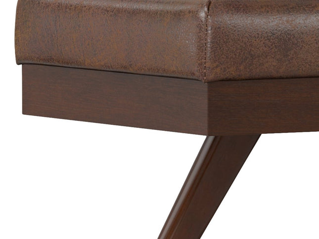 48" Brown Leather Ottoman