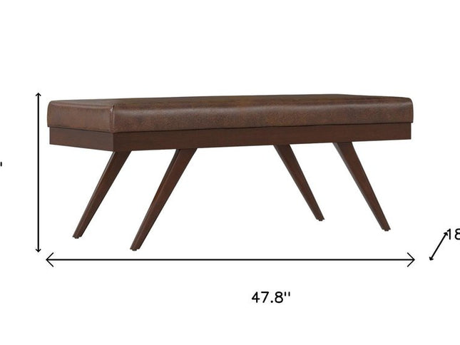 48" Brown Leather Ottoman