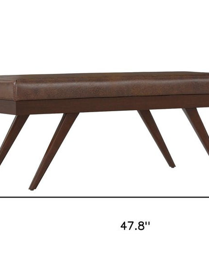 48" Brown Leather Ottoman
