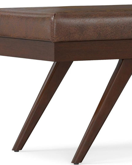 48" Brown Leather Ottoman