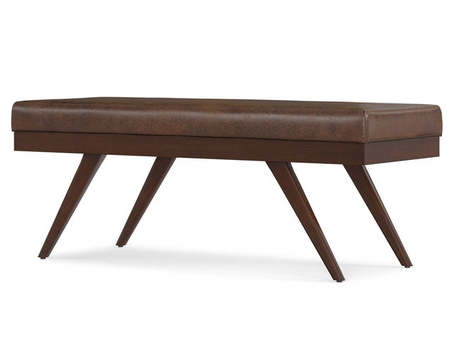 48" Brown Leather Ottoman