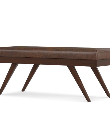 48" Brown Leather Ottoman