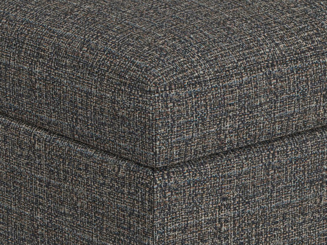 34" Ebony and Brown Fabric Cocktail Ottoman With Storage