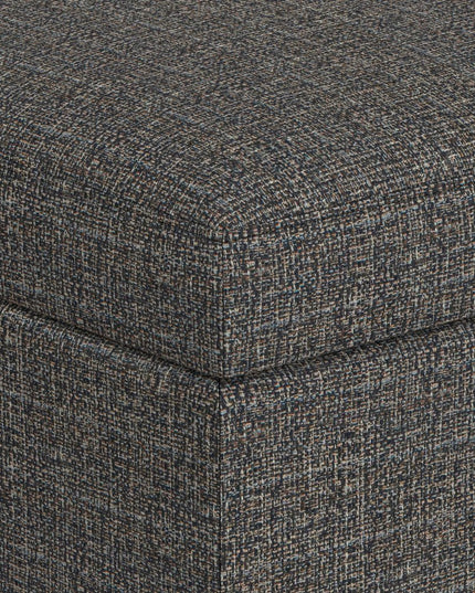34" Ebony and Brown Fabric Cocktail Ottoman With Storage