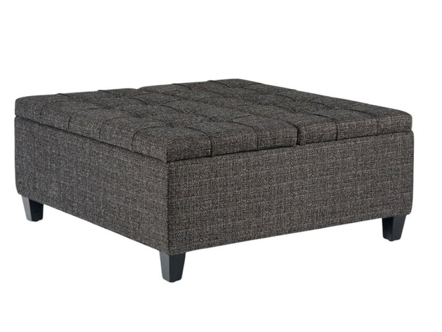 36" Ebony and Espresso Fabric Cocktail Ottoman With Storage