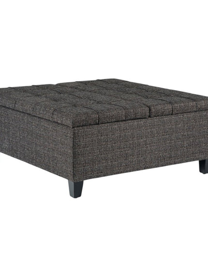 36" Ebony and Espresso Fabric Cocktail Ottoman With Storage