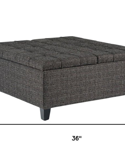 36" Ebony and Espresso Fabric Cocktail Ottoman With Storage