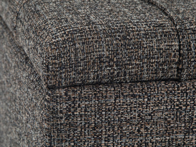 36" Ebony and Espresso Fabric Cocktail Ottoman With Storage