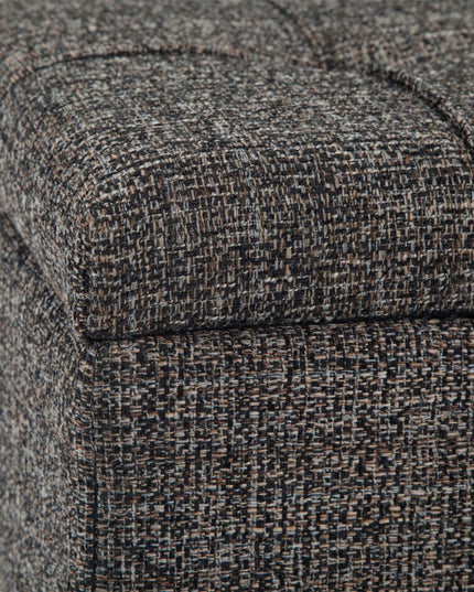 36" Ebony and Espresso Fabric Cocktail Ottoman With Storage