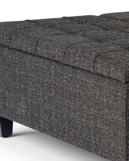 36" Ebony and Espresso Fabric Cocktail Ottoman With Storage