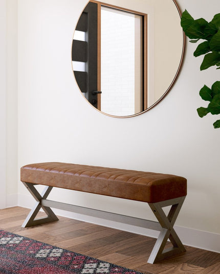 48" Brown Leather Ottoman