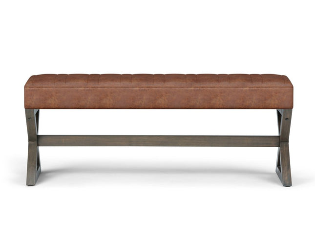 48" Brown Leather Ottoman