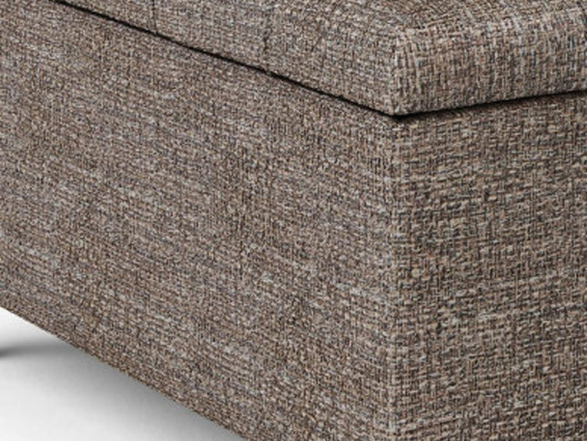 36" Brown and Dark Brown Fabric Cocktail Ottoman With Storage