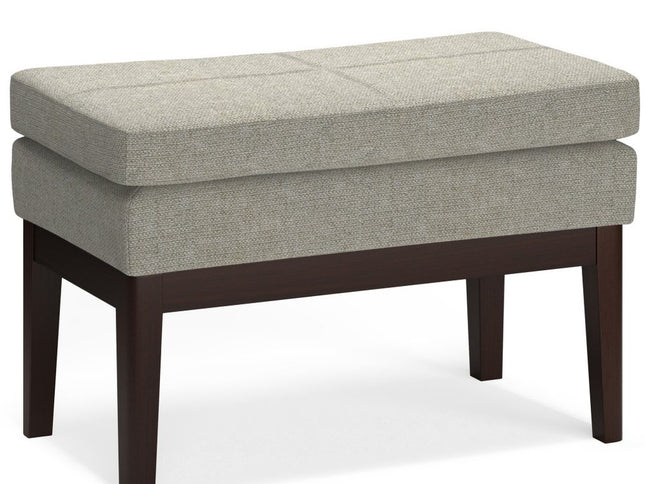 26" Gray and Dark Brown Fabric Ottoman