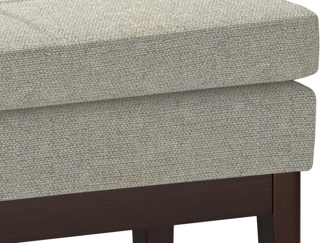 26" Gray and Dark Brown Fabric Ottoman