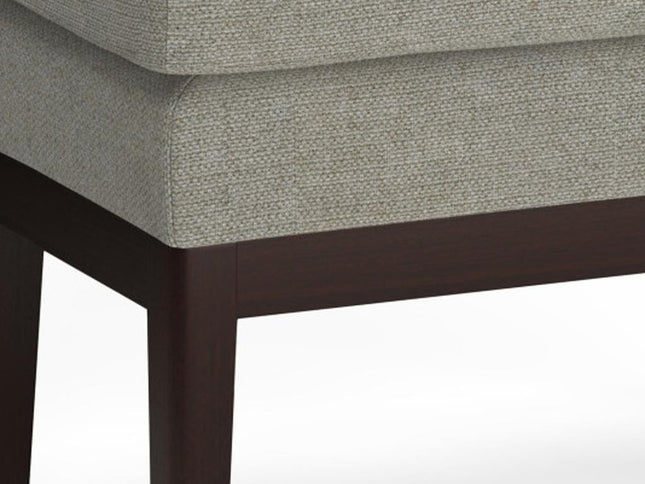 26" Gray and Dark Brown Fabric Ottoman