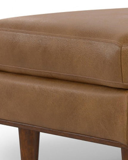 49" Brown Leather Cocktail Ottoman