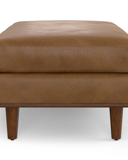 49" Brown Leather Cocktail Ottoman
