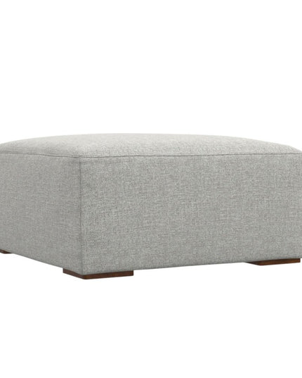 34" Gray and Brown Fabric Ottoman