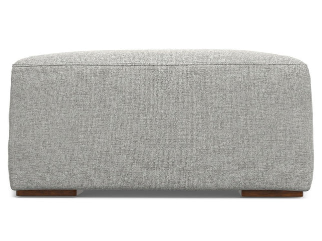 34" Gray and Brown Fabric Ottoman