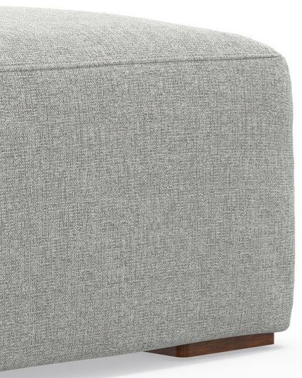 34" Gray and Brown Fabric Ottoman