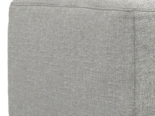 34" Gray and Brown Fabric Ottoman